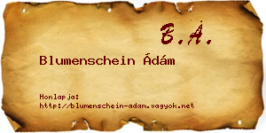 Blumenschein Ádám névjegykártya